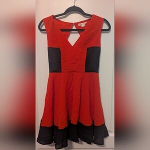 Elegant Red and Navy Women's Dress